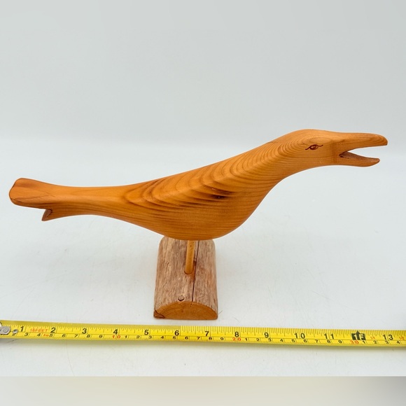 Vintage Carved Wood Seagull, Acadian Handcrafts Shorebird Sculpture, home decor - Picture 8 of 11